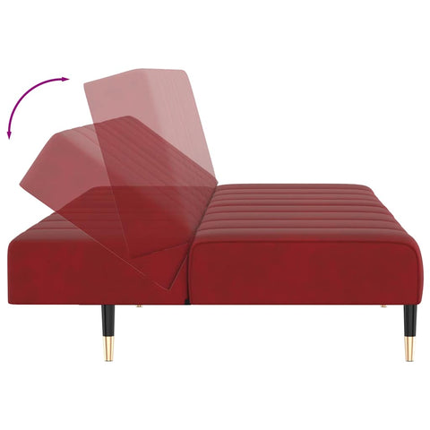 Elegantes Schlafsofa mit Samtbezug und 2-in-1-Funktion – verstellbare Rückenlehnen, 200 cm breit, vielseitig einsetzbar