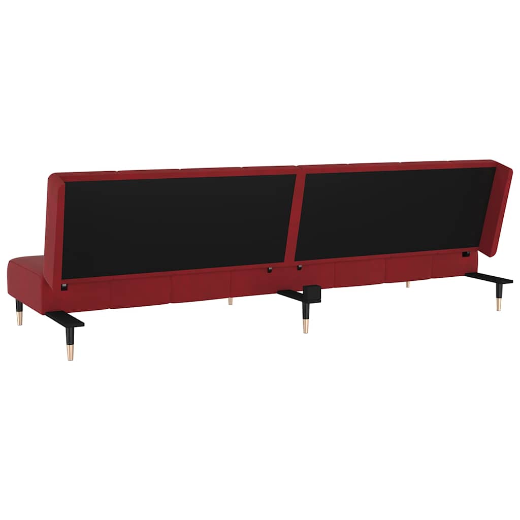 Elegantes Schlafsofa mit Samtbezug und 2-in-1-Funktion – verstellbare Rückenlehnen, 200 cm breit, vielseitig einsetzbar