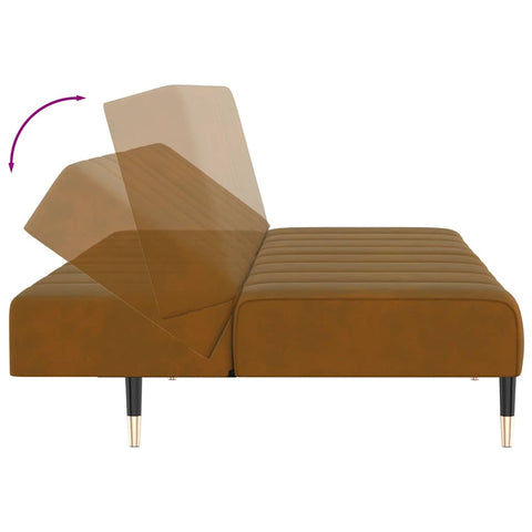 Elegantes Schlafsofa mit Samtbezug und 2-in-1-Funktion – verstellbare Rückenlehnen, 200 cm breit, vielseitig einsetzbar