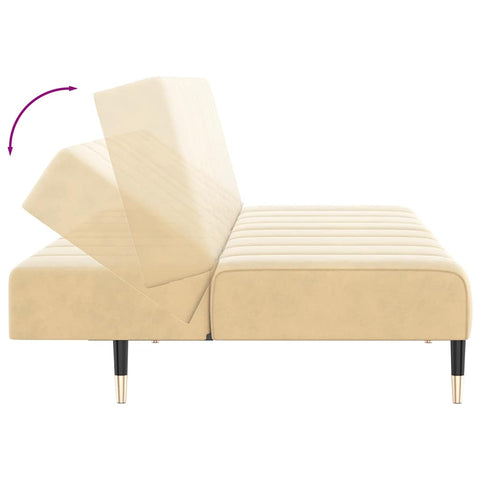 Elegantes Schlafsofa mit Samtbezug und 2-in-1-Funktion – verstellbare Rückenlehnen, 200 cm breit, vielseitig einsetzbar