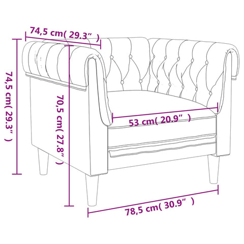 Chesterfield-Sessel Hellgrau Stoff