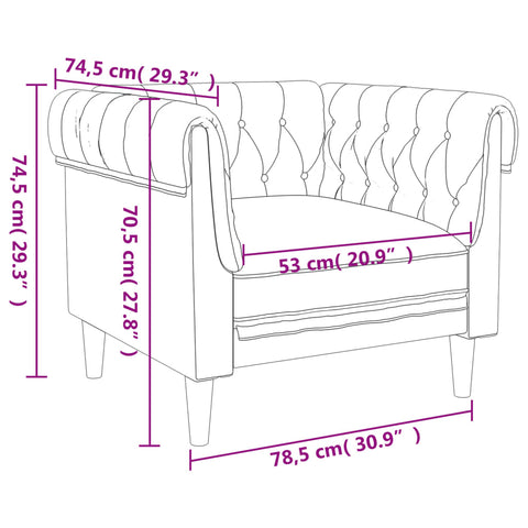 Chesterfield-Sessel Braun Stoff