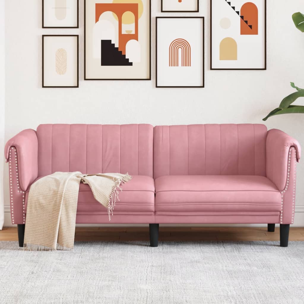 Sofa 2-Sitzer Rosa Samt