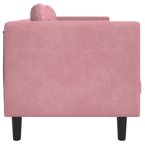 Sofa mit Kissen 3-Sitzer Rosa Samt