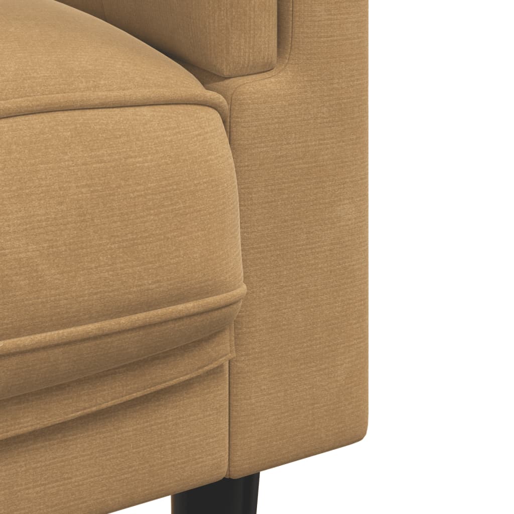 3-Sitzer Sofa mit Kissen Braun Kunstleder Wildleder-Optik