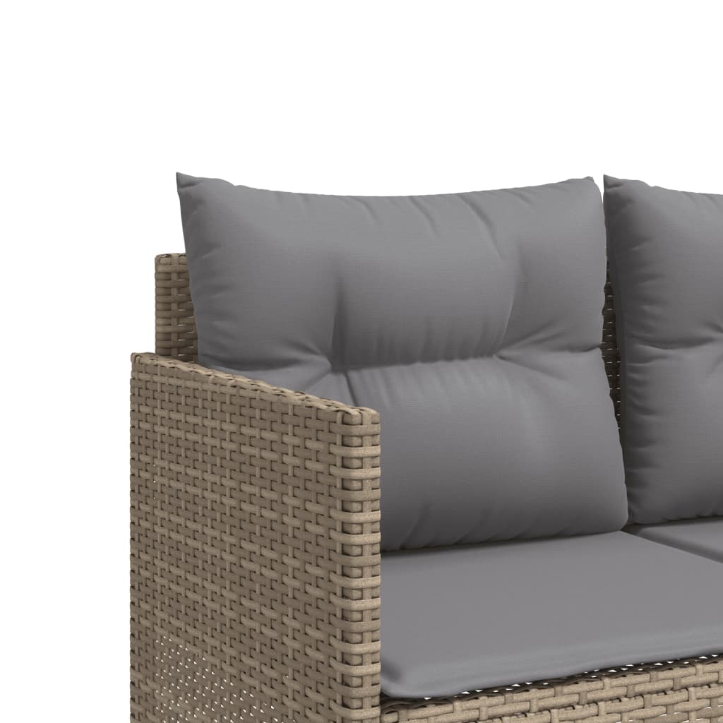 Sonnenliege mit Kissen Beige Poly Rattan