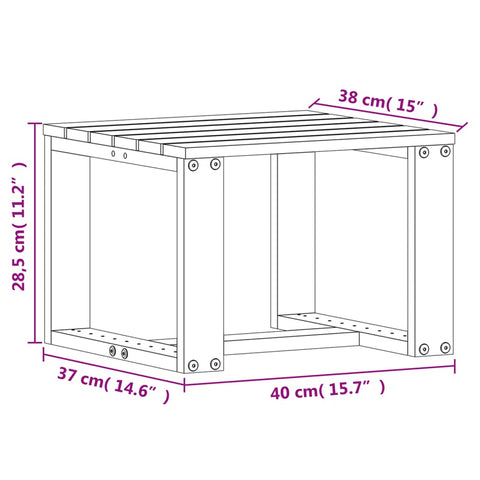 3-tlg. Garten-Lounge-Set Massivholz Kiefer