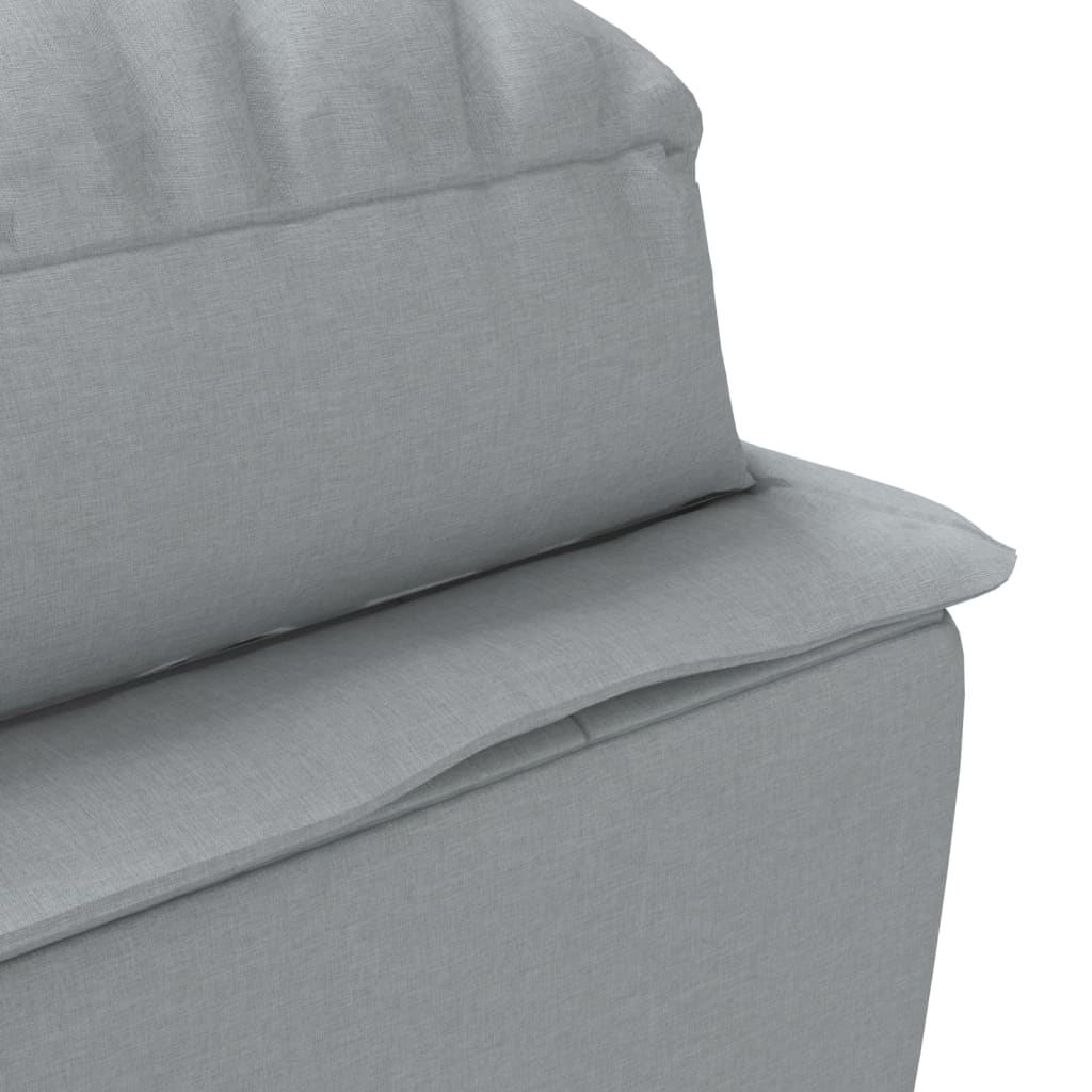 Chaiselongue mit Kissen Hellgrau Stoff