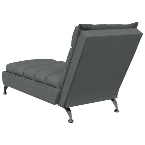 Chaiselongue mit Kissen Dunkelgrau Stoff