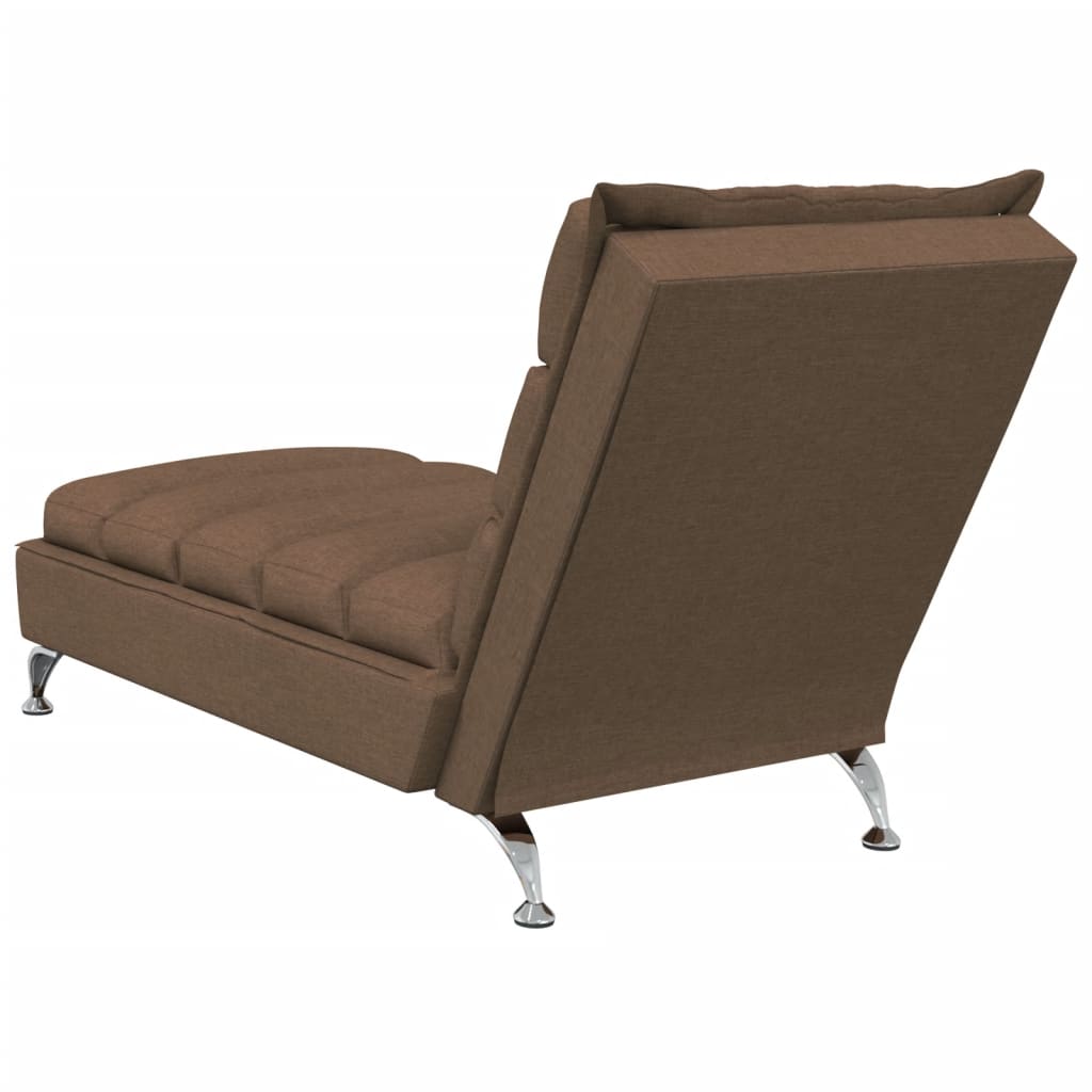 Chaiselongue mit Kissen Braun Stoff