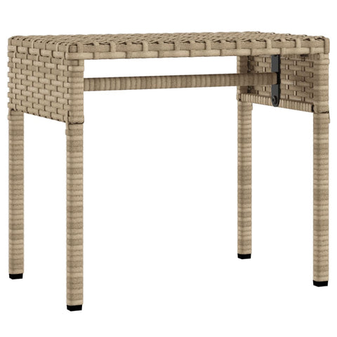 Sonnenliege mit Dach und Tisch Beige Poly Rattan