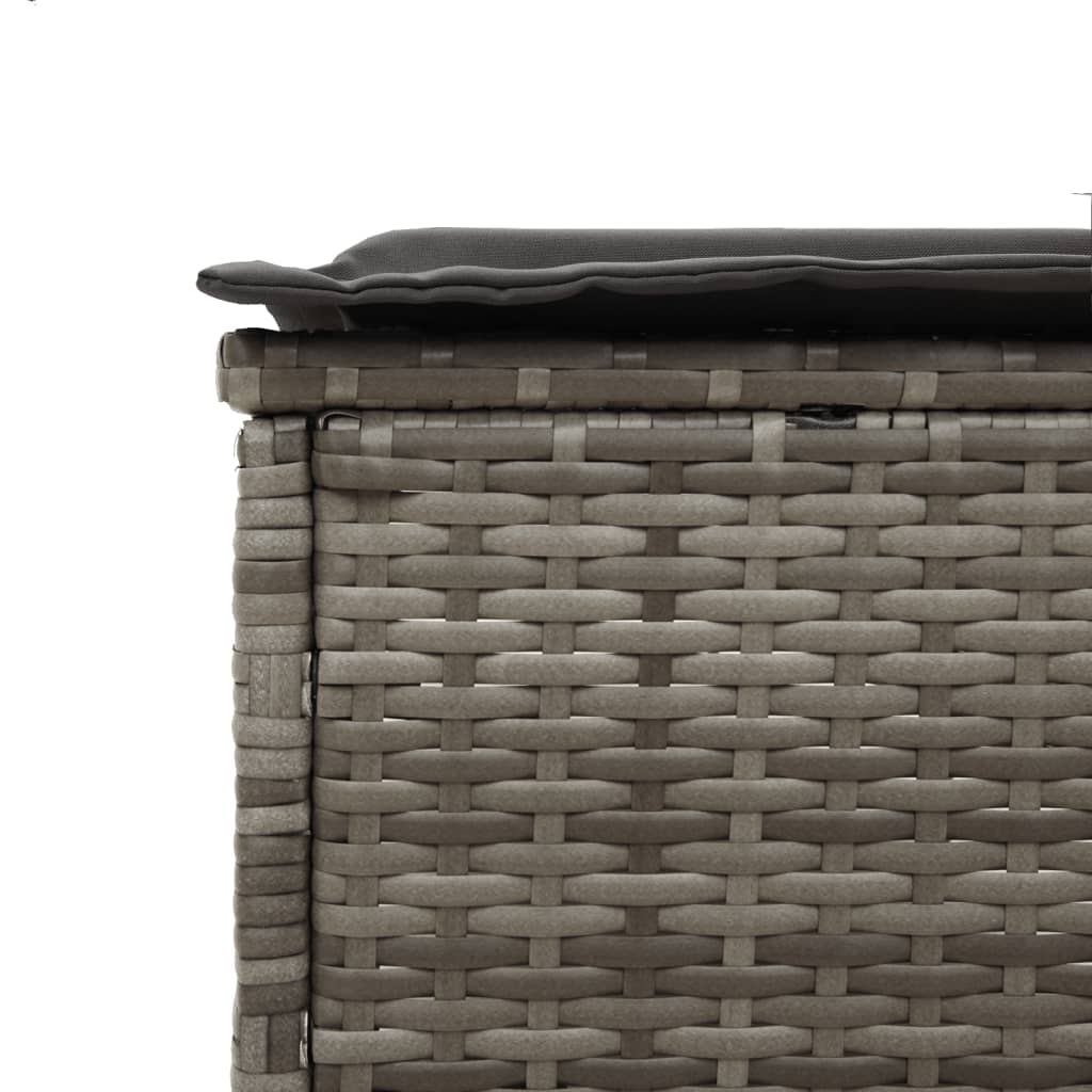 Sonnenliege mit Auflage Grau Poly Rattan