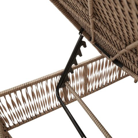 Sonnenliege mit Auflage Beige Poly Rattan