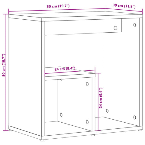 Beistelltisch Braun Eichen-Optik 50x30x50 cm Holzwerkstoff