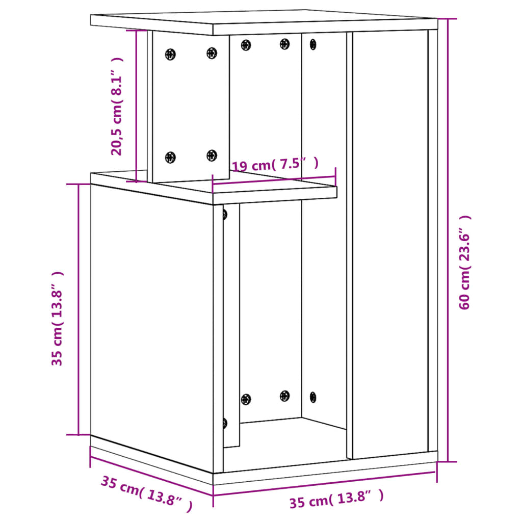 Beistelltisch Grau Sonoma 35x35x60 cm Holzwerkstoff