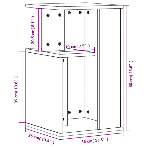 Beistelltisch Grau Sonoma 35x35x60 cm Holzwerkstoff