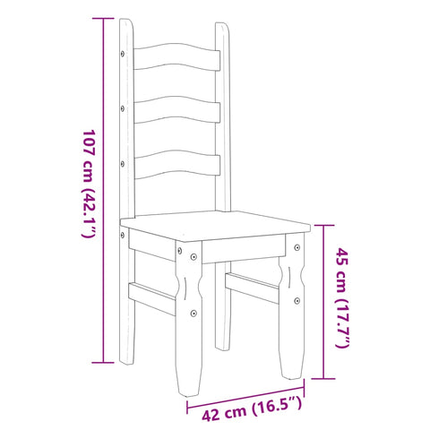 Essstühle 2 Stk. Corona Weiß 42x47x107 cm Massivholz Kiefer