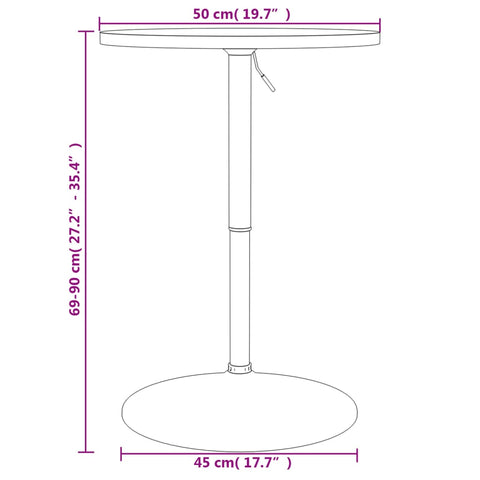 Bartisch Weiß 50x50x90 cm Holzwerkstoff Verchromter Stahl