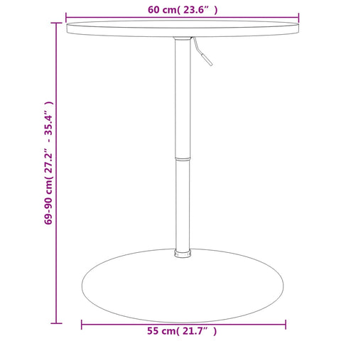 Bartisch Weiß 60x60x90 cm Holzwerkstoff Verchromter Stahl