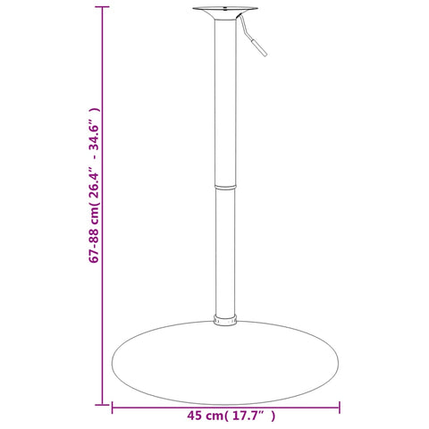 Bartisch-Gestell 45x90 cm Verchromter Stahl