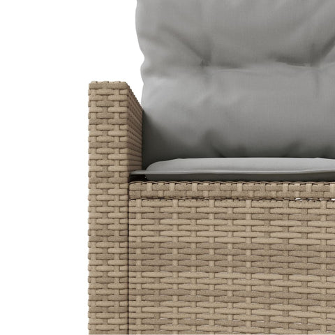 3-tlg. Garten-Sofagarnitur Halbrund Beige Poly-Rattan