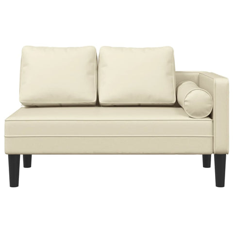 Chaiselongue mit Kissen Creme Kunstleder