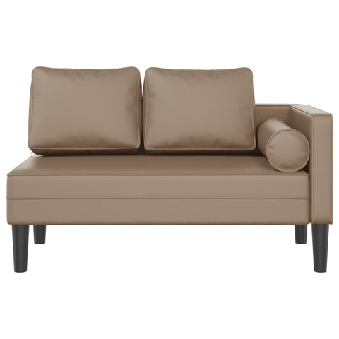 Chaiselongue mit Kissen Cappuccino Kunstleder