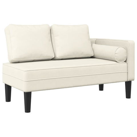 Chaiselongue mit Kissen Creme Samt