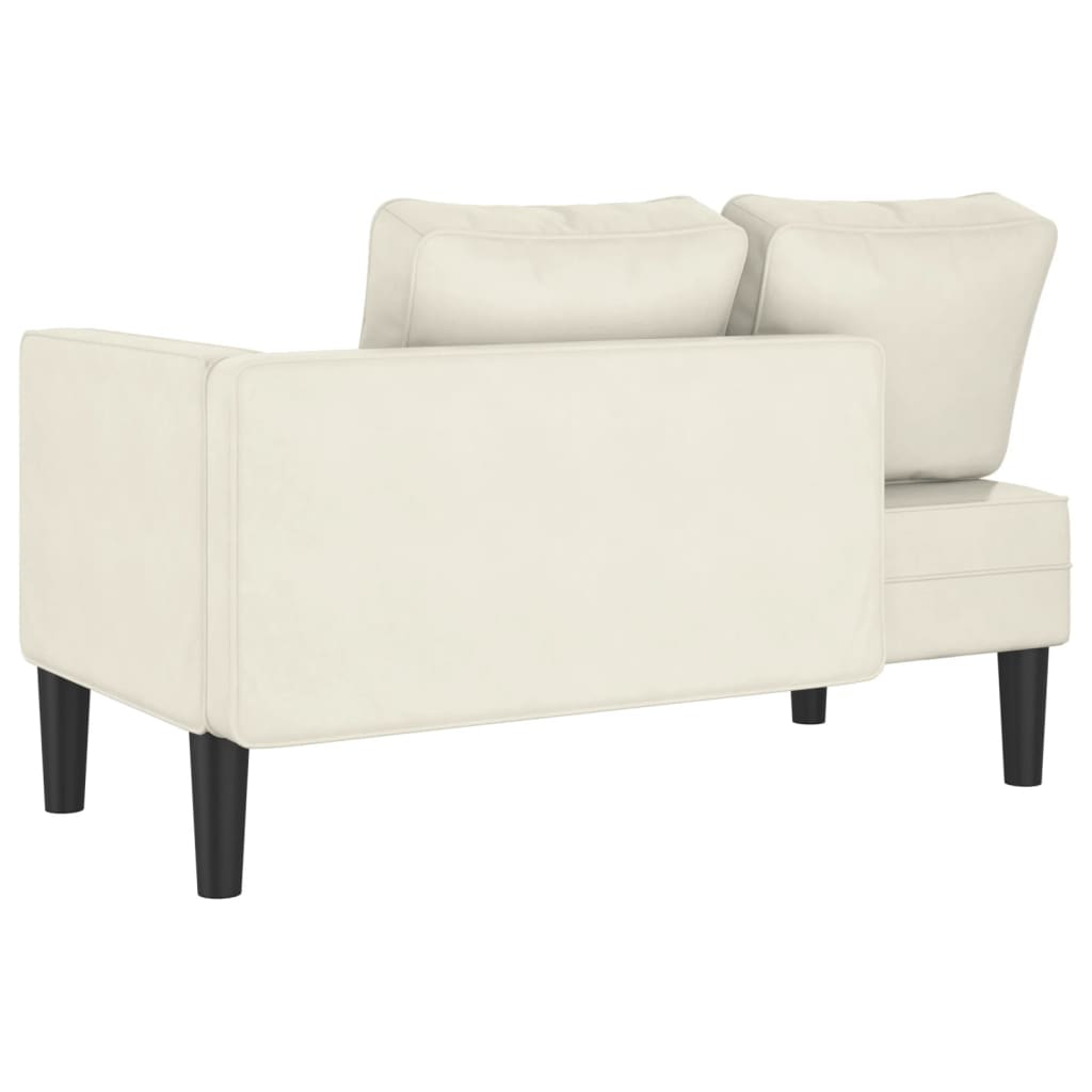 Chaiselongue mit Kissen Creme Samt