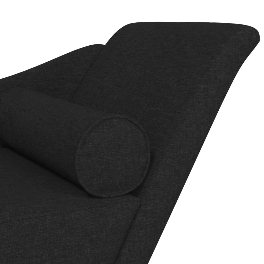 Chaiselongue mit Kissen Schwarz Stoff