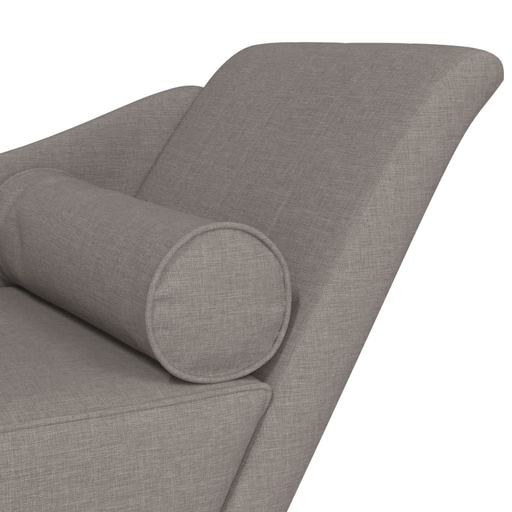 Chaiselongue mit Kissen Taupe Stoff