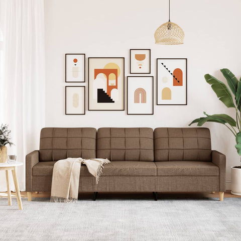 3-Sitzer-Sofa Braun 210 cm Stoff