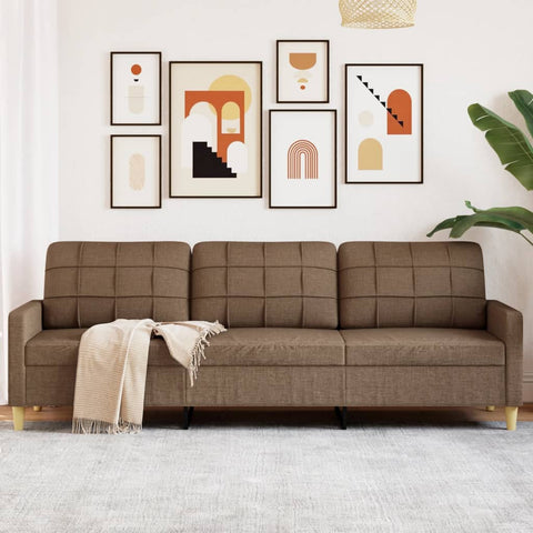 3-Sitzer-Sofa Braun 210 cm Stoff