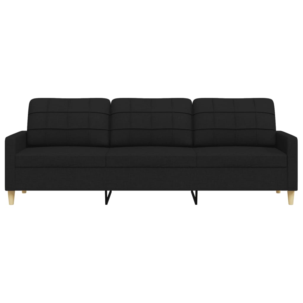 3-Sitzer-Sofa Schwarz 210 cm Stoff