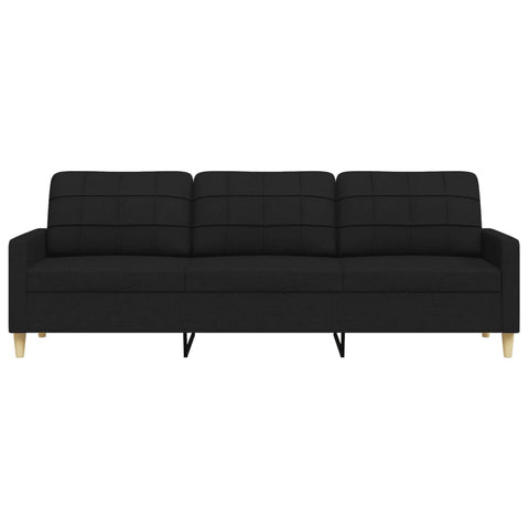 3-Sitzer-Sofa Schwarz 210 cm Stoff