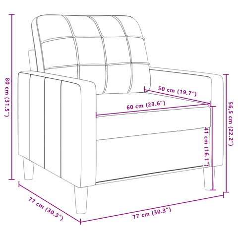 Sessel Dunkelgrau 60 cm Samt