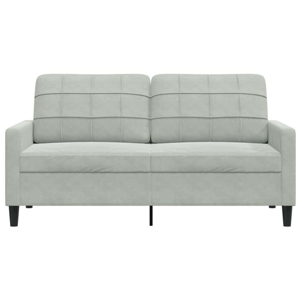 2-Sitzer-Sofa Hellgrau 140 cm Samt