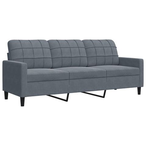 3-Sitzer-Sofa Dunkelgrau 180 cm Samt