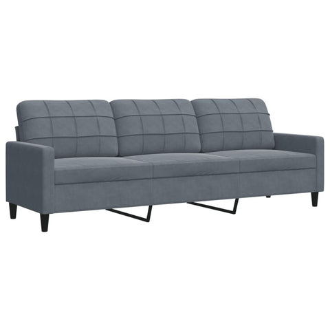 3-Sitzer-Sofa Dunkelgrau 210 cm Samt