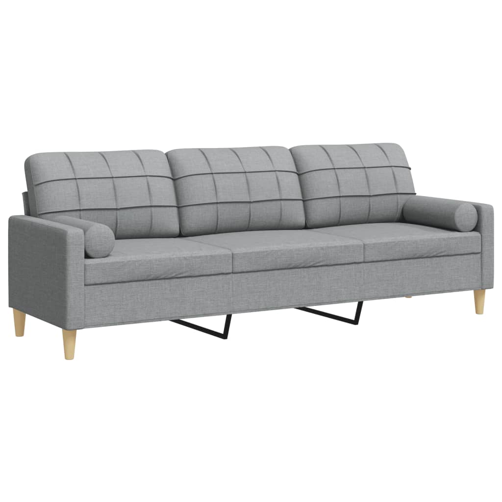 3-Sitzer Sofa mit Stoffbezug und abnehmbaren Kissen – modernes Design, 226 cm breit, komfortabel und pflegeleicht