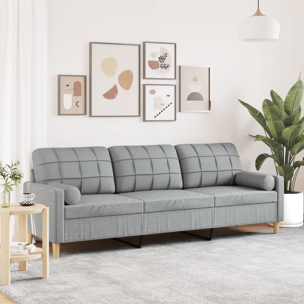 3-Sitzer Sofa mit Stoffbezug und abnehmbaren Kissen – modernes Design, 226 cm breit, komfortabel und pflegeleicht