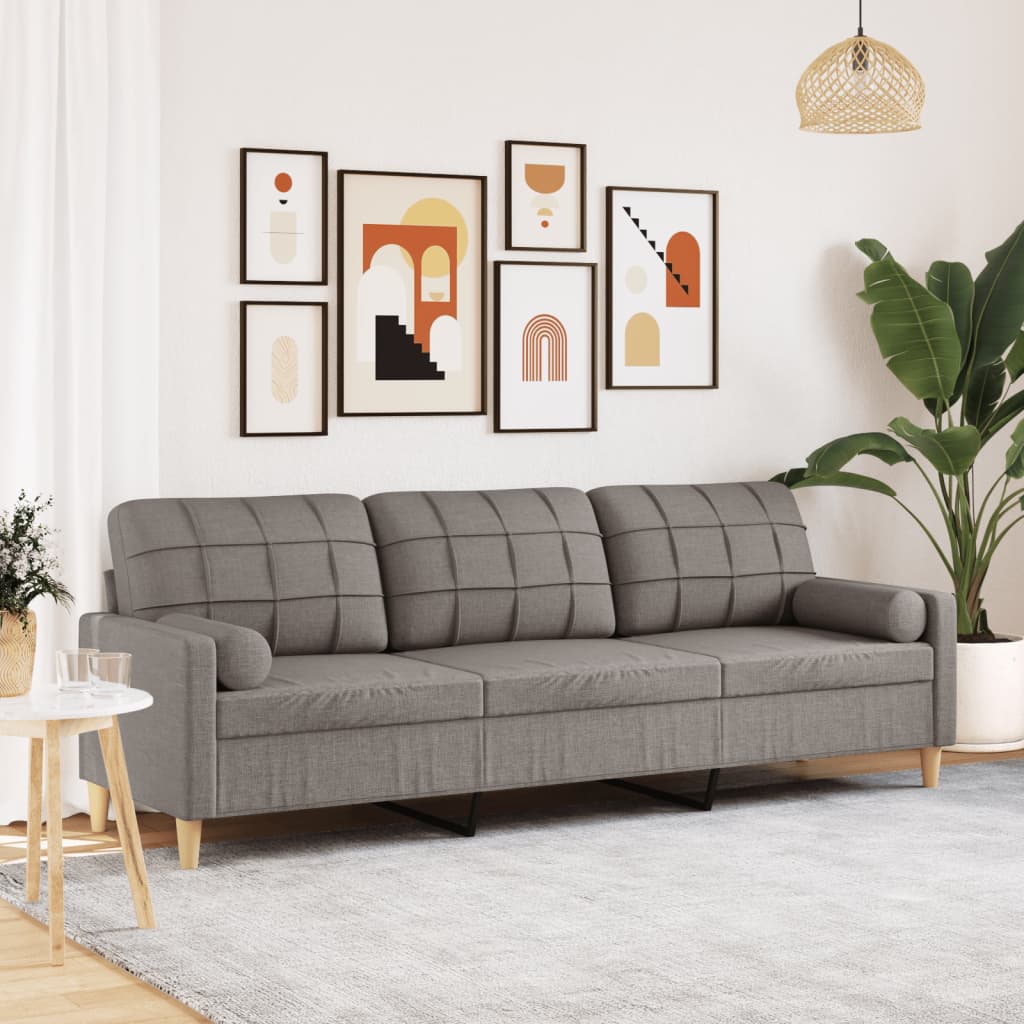 3-Sitzer Sofa mit Stoffbezug und abnehmbaren Kissen – modernes Design, 226 cm breit, komfortabel und pflegeleicht