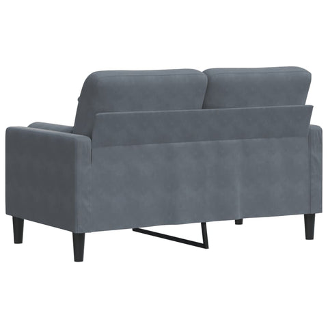 2-Sitzer-Sofa mit Zierkissen Dunkelgrau 120 cm Samt