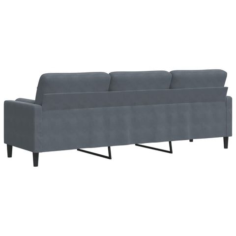 Sofa 3-Sitzer mit Zierkissen Dunkelgrau 210 cm Samt