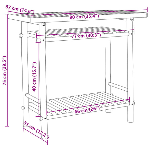 Konsolentisch 90x37x75 cm Bambus