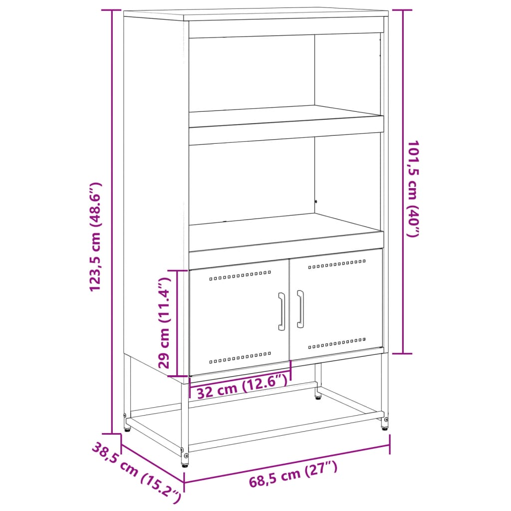 TV-Schrank Anthrazit 100,5x39x60,5 cm Stahl