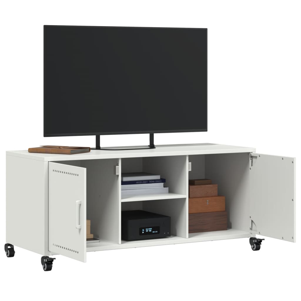 TV-Schrank Weiß 100,5x39x43,5 cm Stahl