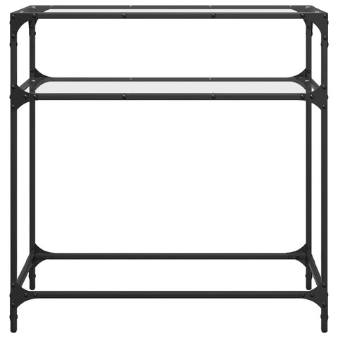 Konsolentisch mit Glasplatte Transparent 80x35x81 cm Stahl