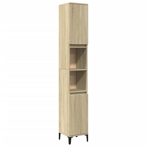 Badschrank Sonoma-Eiche 30x30x190 cm Holzwerkstoff