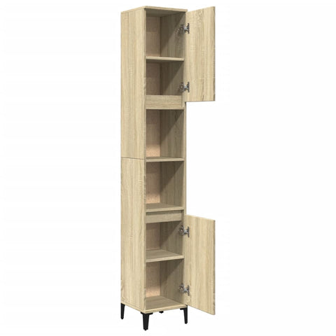 Badschrank Sonoma-Eiche 30x30x190 cm Holzwerkstoff